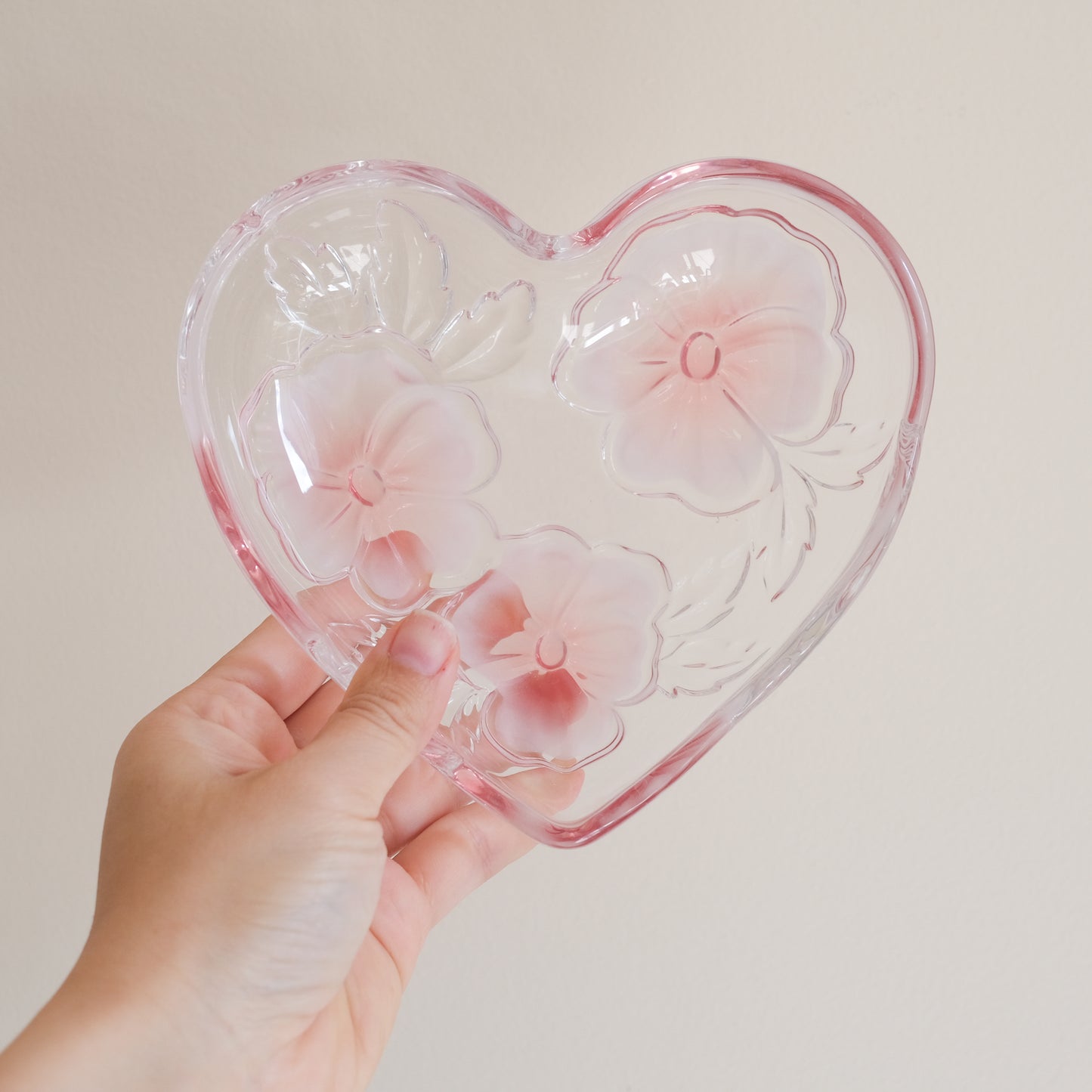 Vintage WALTHER GLAS Pansy Heart Shaped Plate