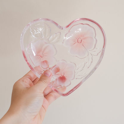 Vintage WALTHER GLAS Pansy Heart Shaped Plate