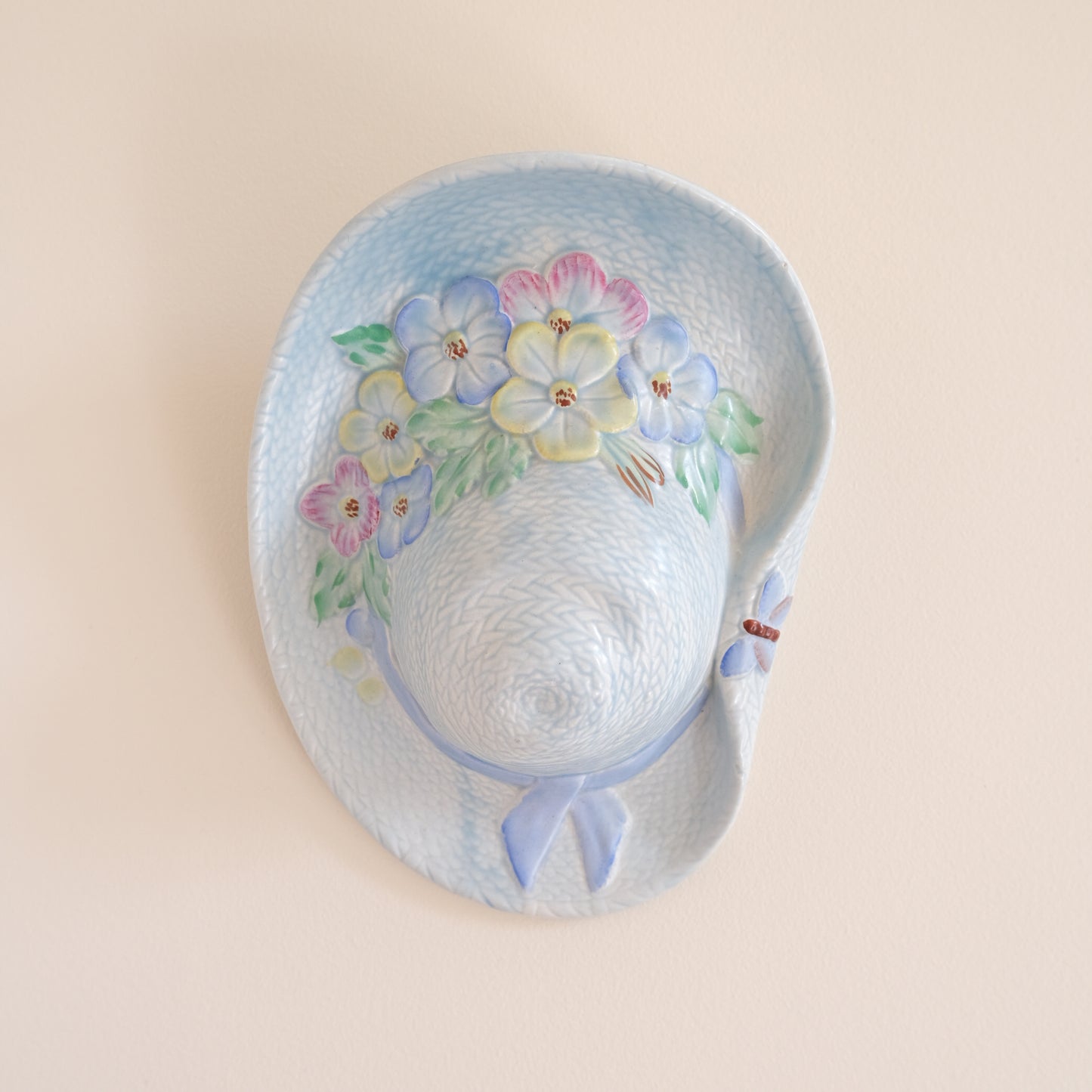 Vintage Beswick Ware Floral Hat Wall Pocket Vase