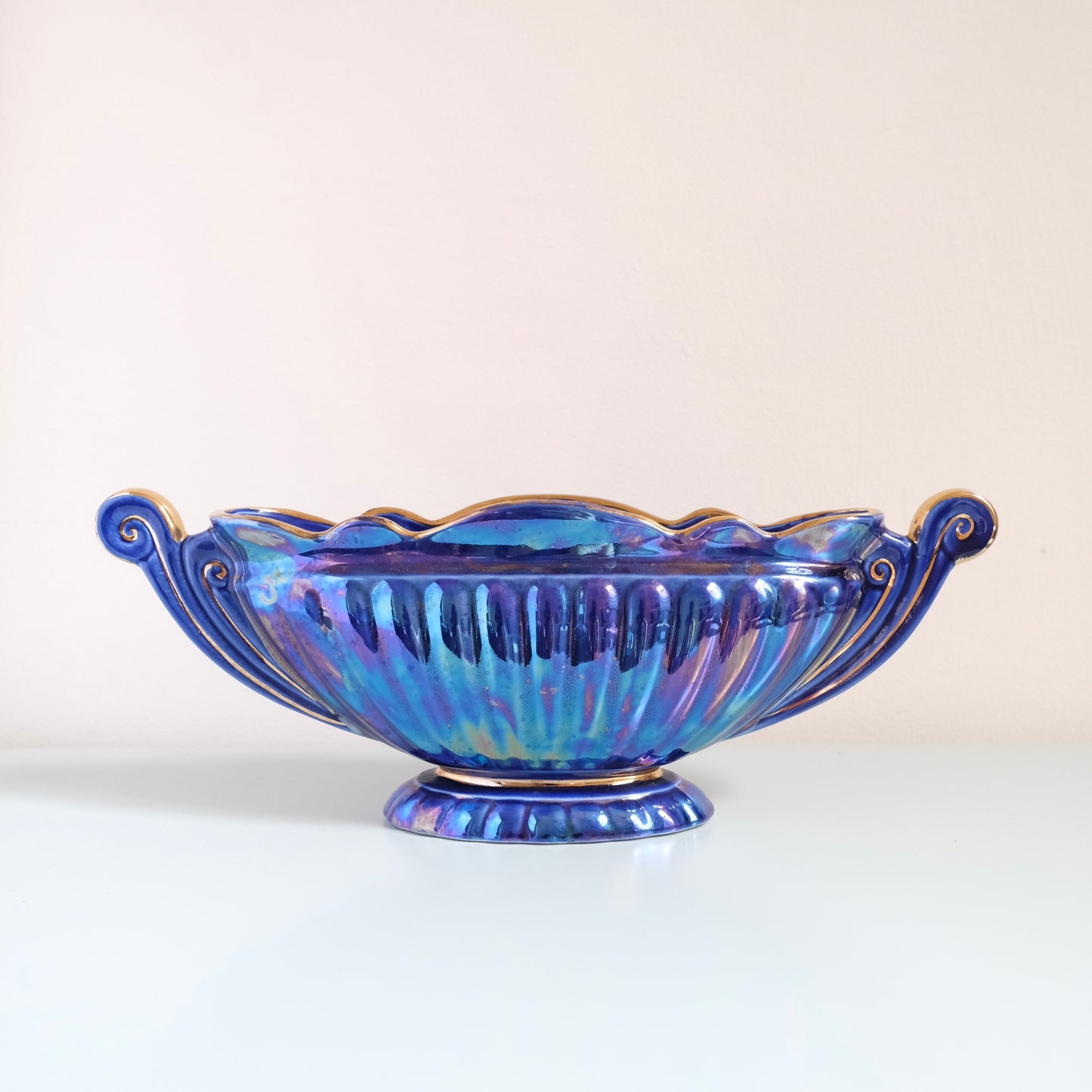 Vintage SADLER Lustreware Navy Mantle Vase
