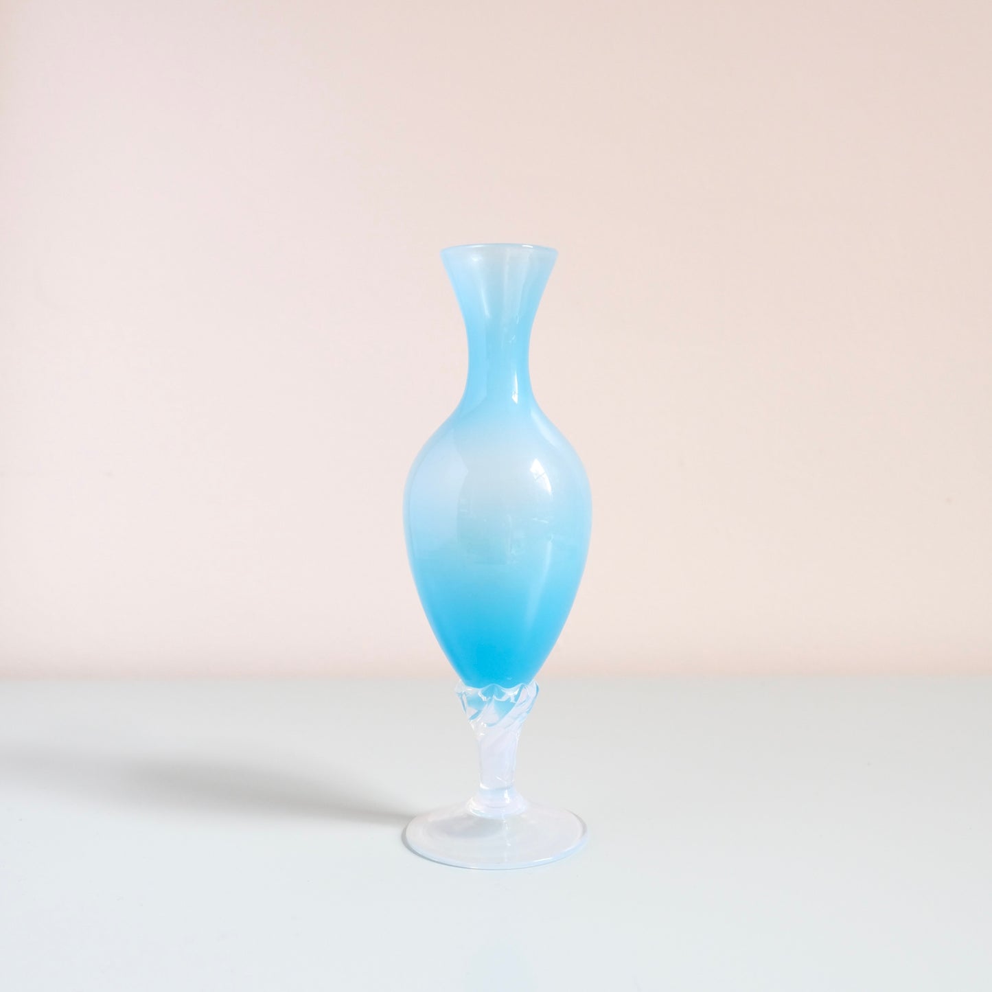 Vintage Opaline Glass Blue Vase