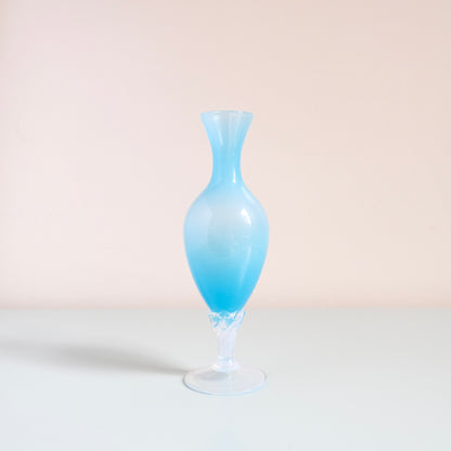 Vintage Opaline Glass Blue Vase