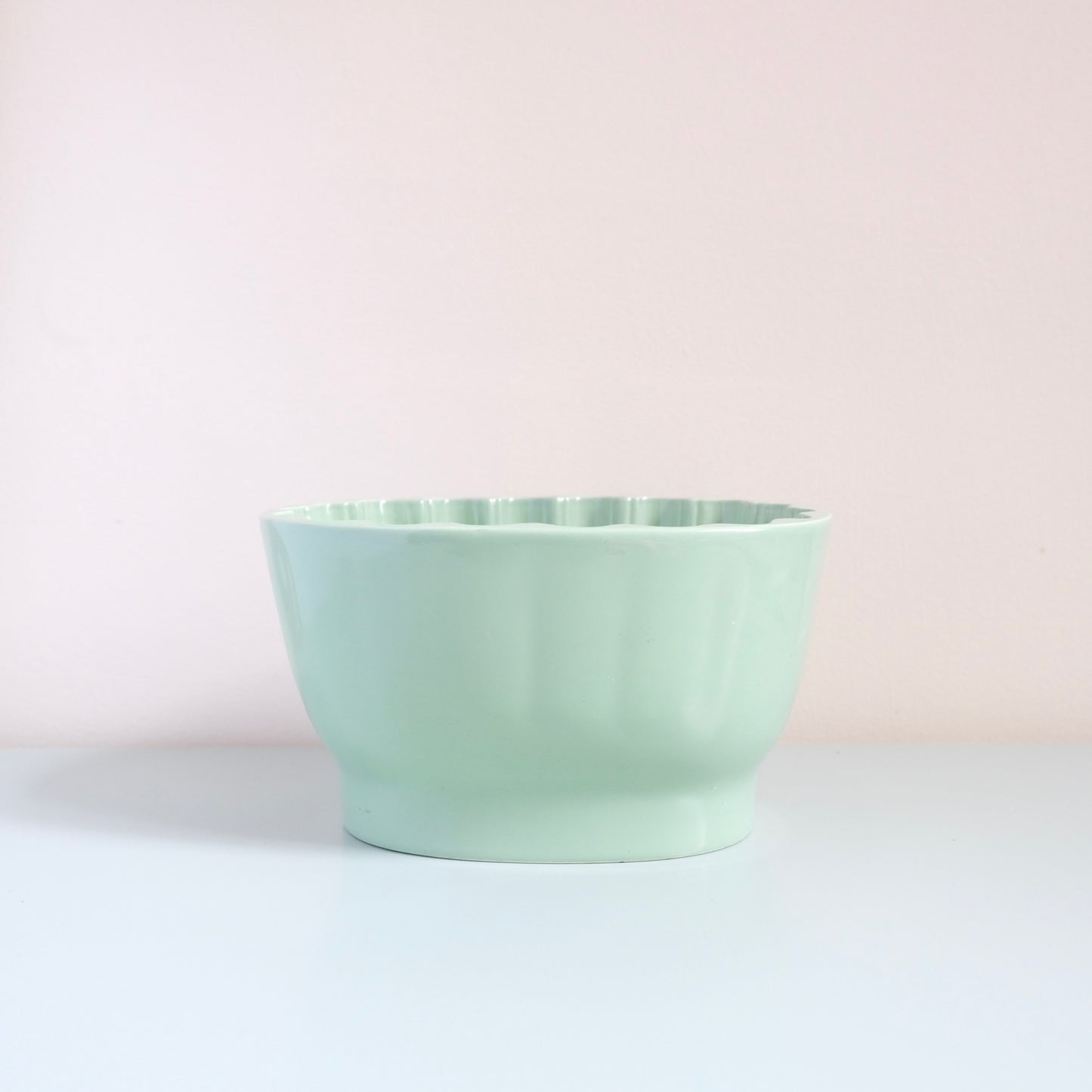 Vintage Mint Rose Pattern Jelly Mould