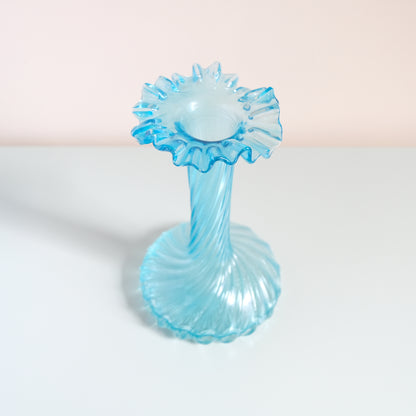 Vintage Aqua Blue Swirled Vase