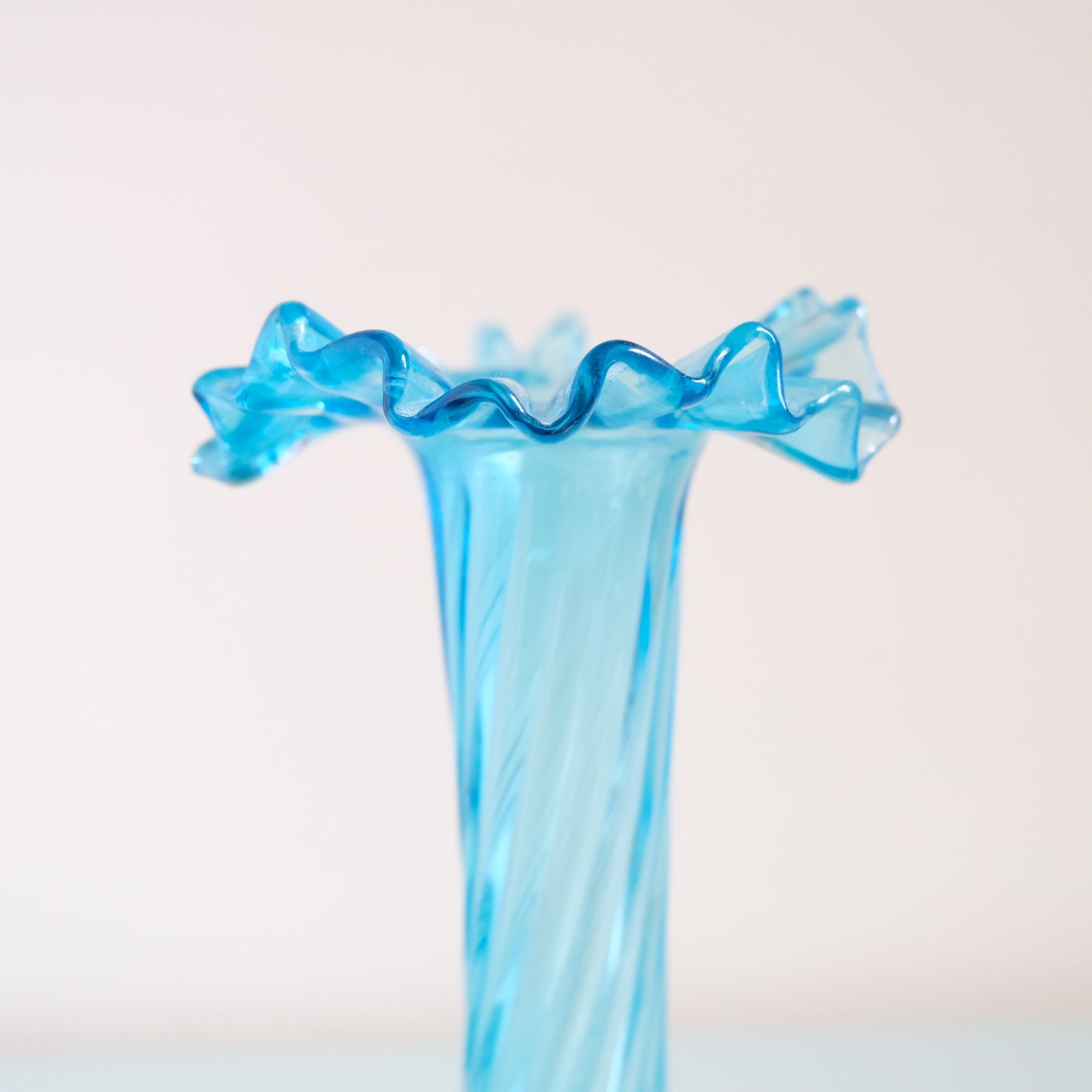 Vintage Aqua Blue Swirled Vase