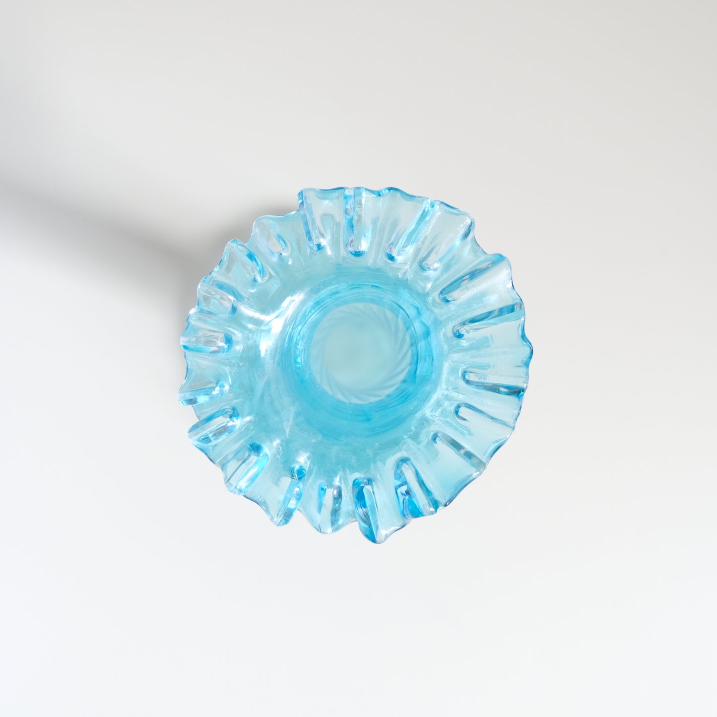 Vintage Aqua Blue Swirled Vase