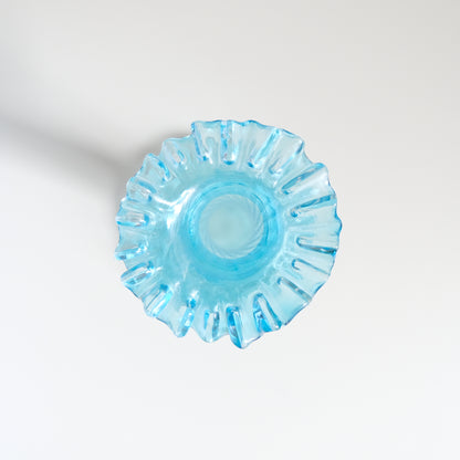 Vintage Aqua Blue Swirled Vase