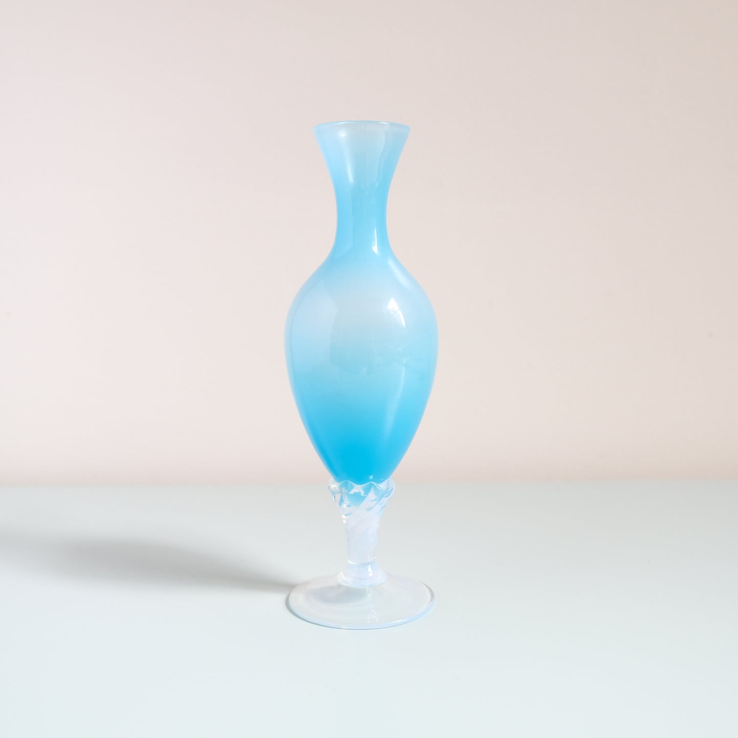 Vintage Opaline Glass Blue Vase
