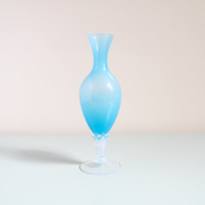 Vintage Opaline Glass Blue Vase