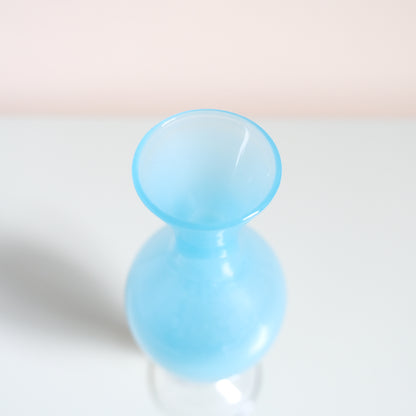 Vintage Opaline Glass Blue Vase
