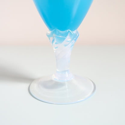 Vintage Opaline Glass Blue Vase