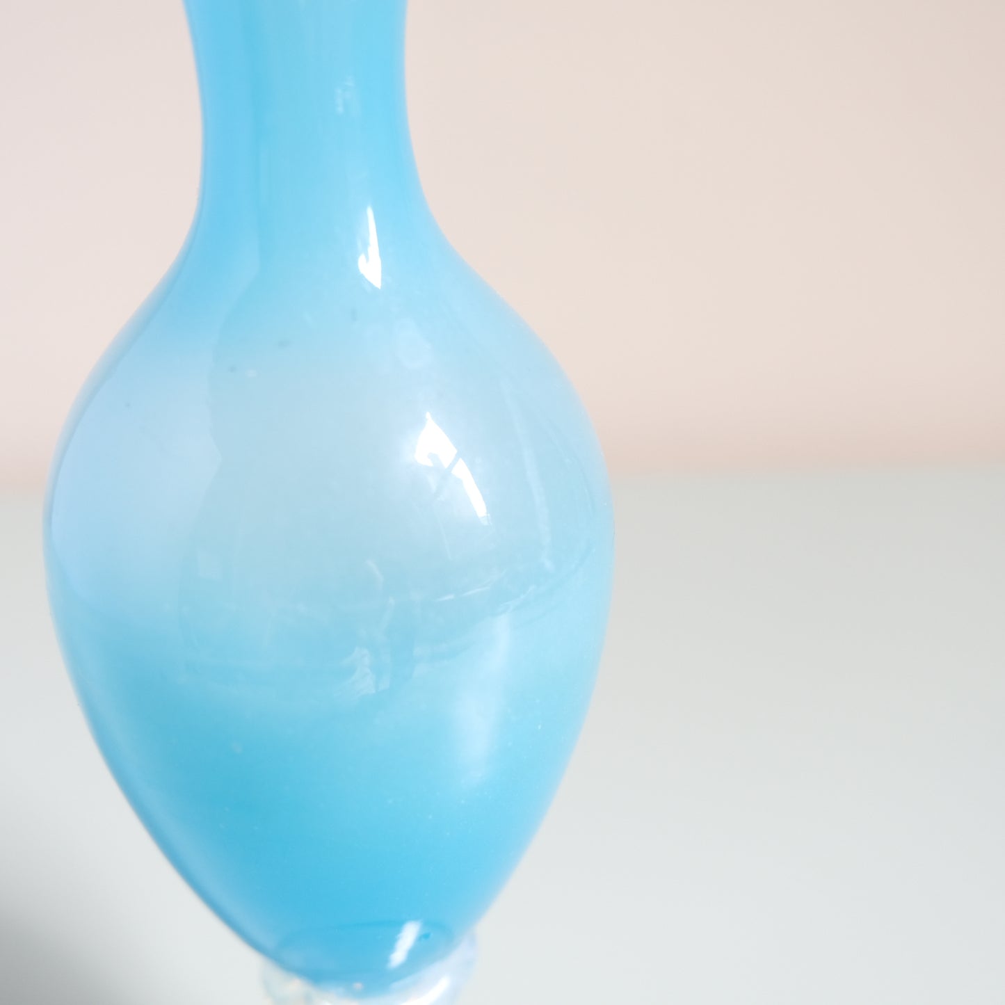 Vintage Opaline Glass Blue Vase