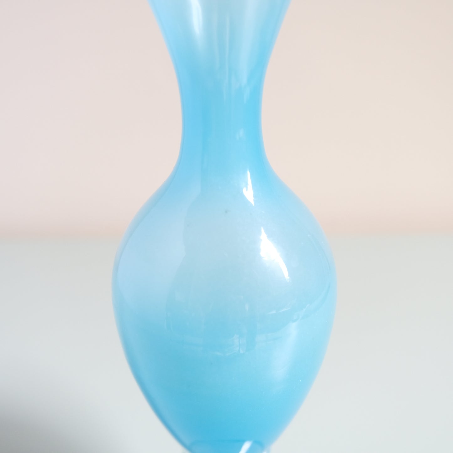 Vintage Opaline Glass Blue Vase