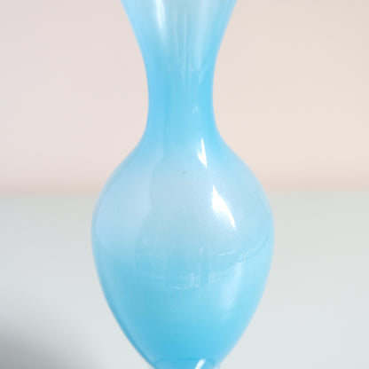 Vintage Opaline Glass Blue Vase