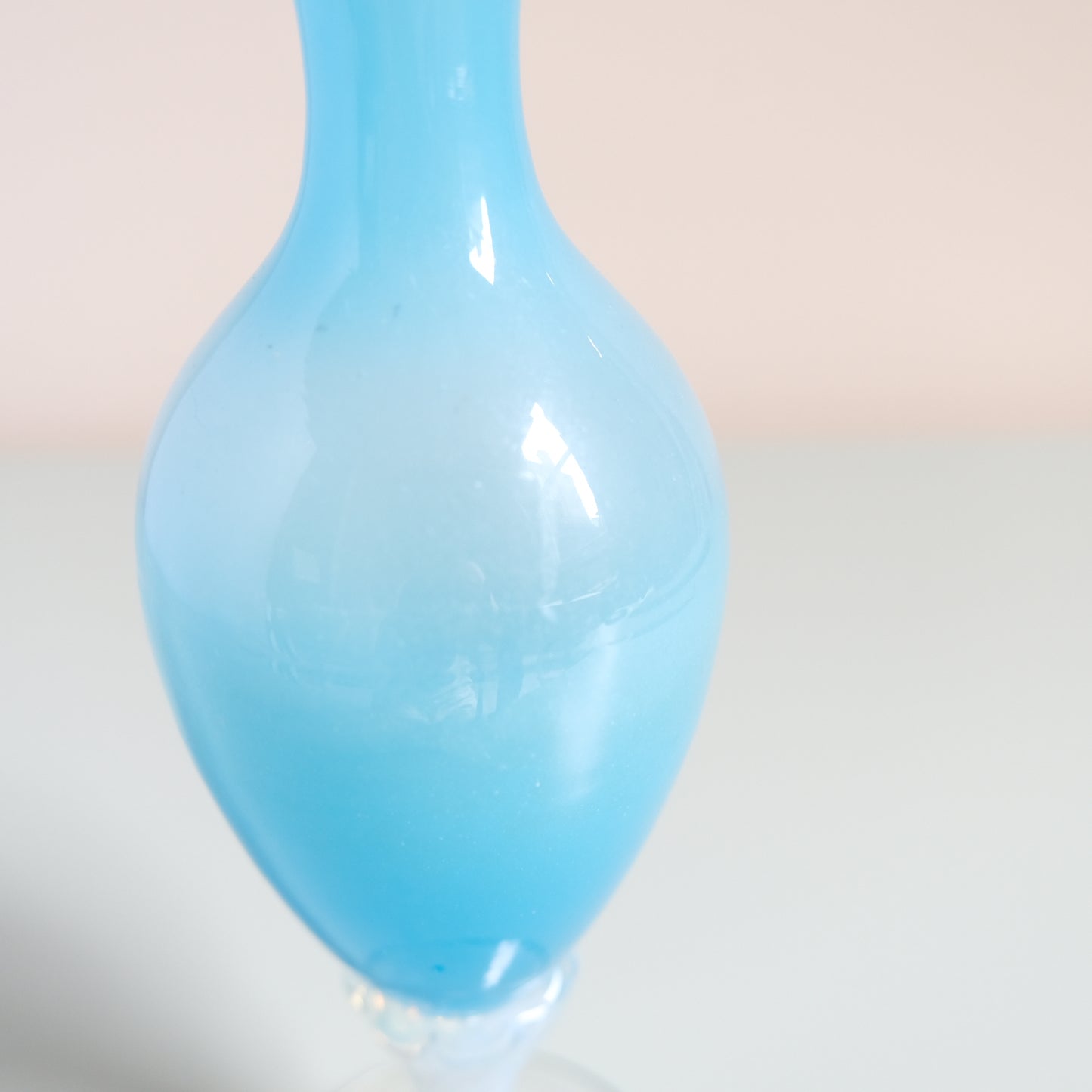 Vintage Opaline Glass Blue Vase