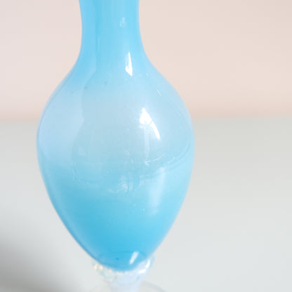 Vintage Opaline Glass Blue Vase