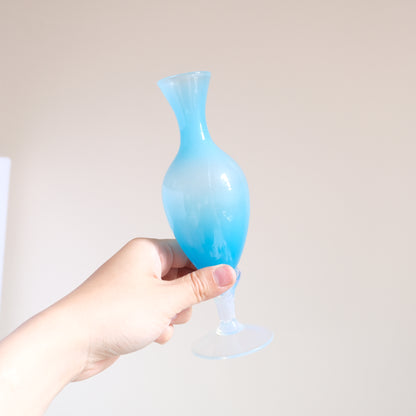 Vintage Opaline Glass Blue Vase