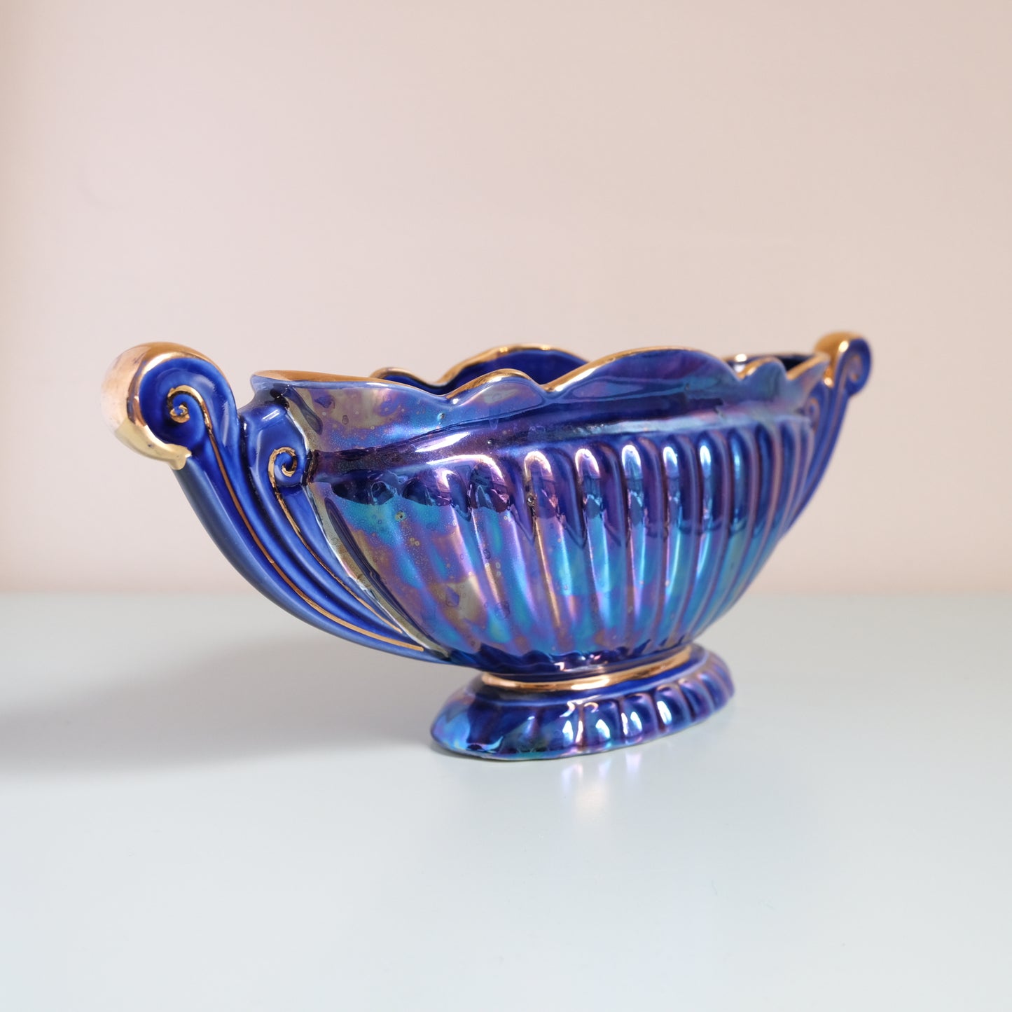 Vintage SADLER Lustreware Navy Mantle Vase