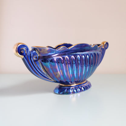 Vintage SADLER Lustreware Navy Mantle Vase