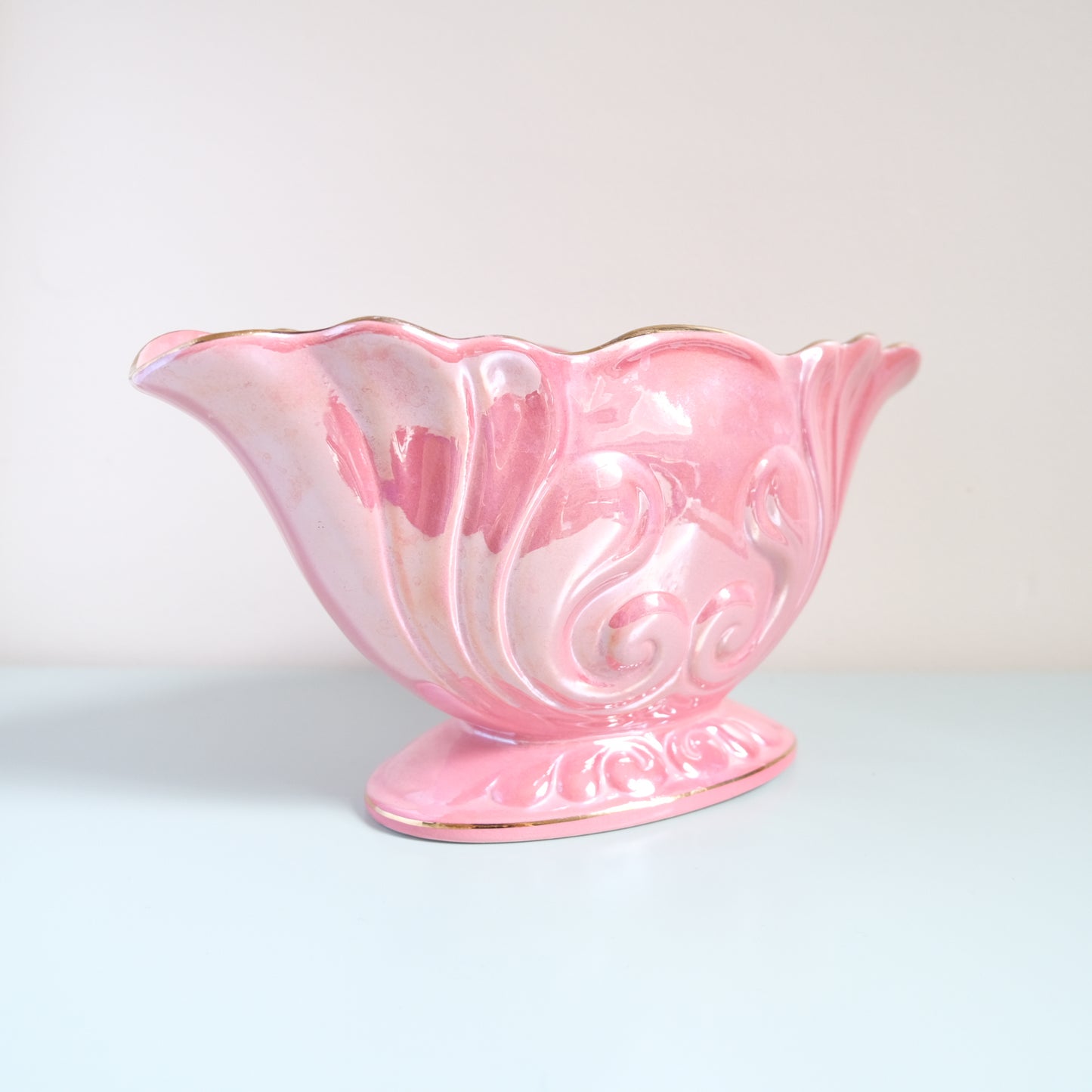 Vintage MALING Lustreware Blue Mantle Vase