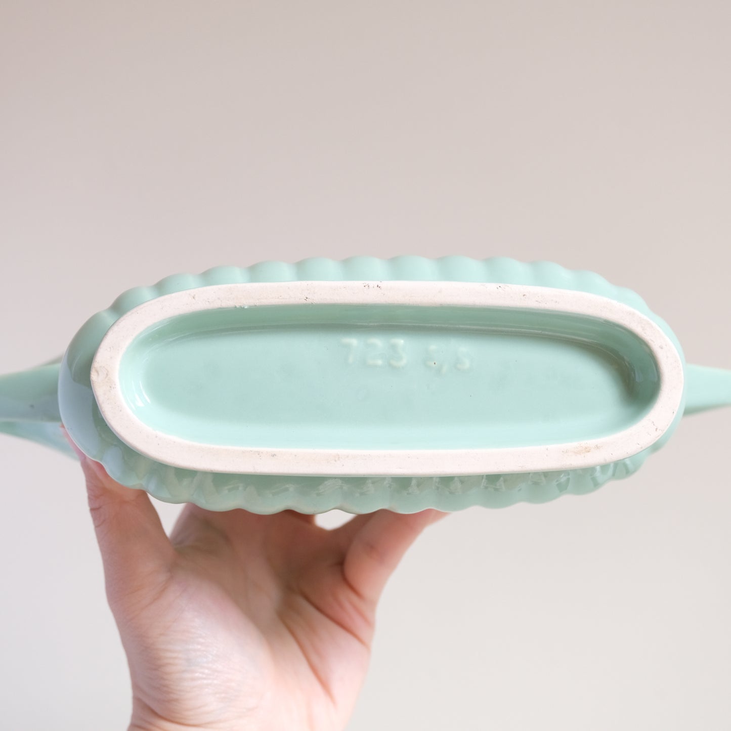 Vintage Creamy Mint Mantle Vase