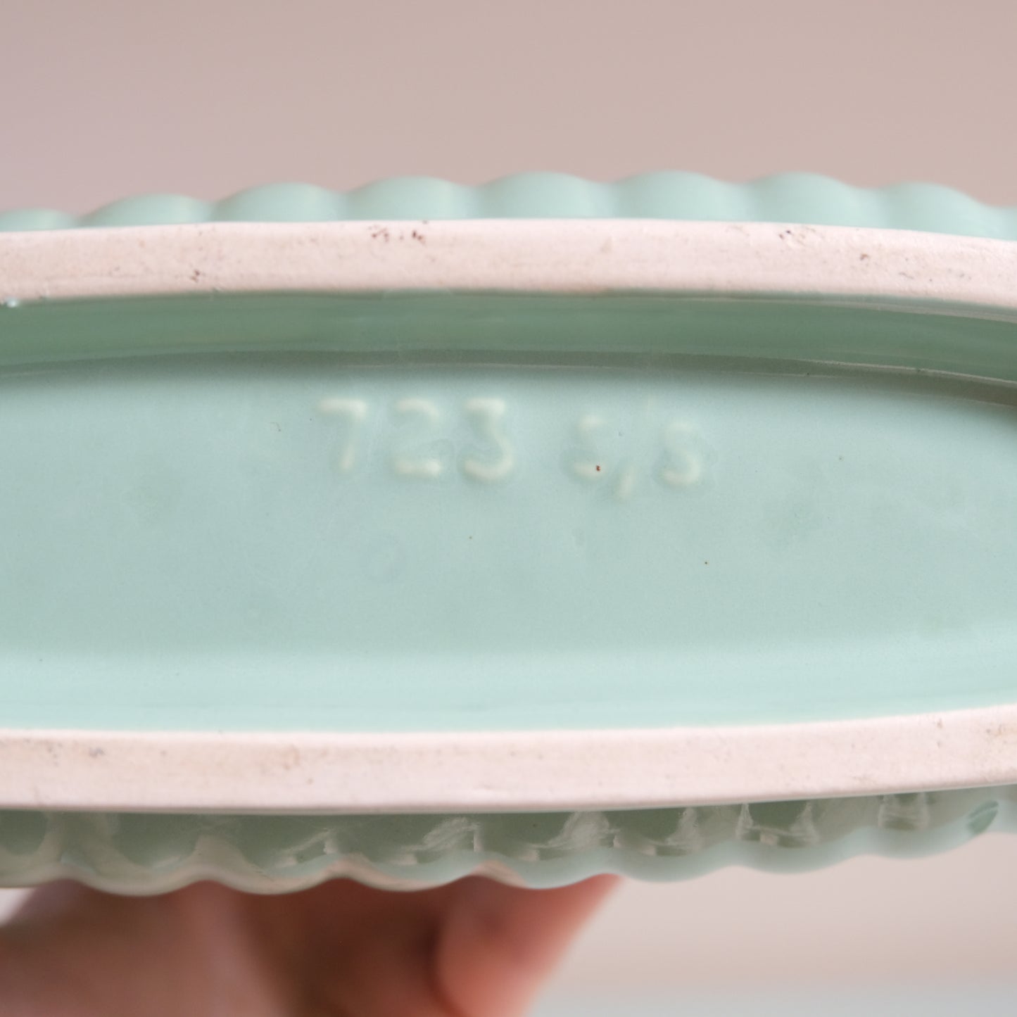 Vintage Creamy Mint Mantle Vase