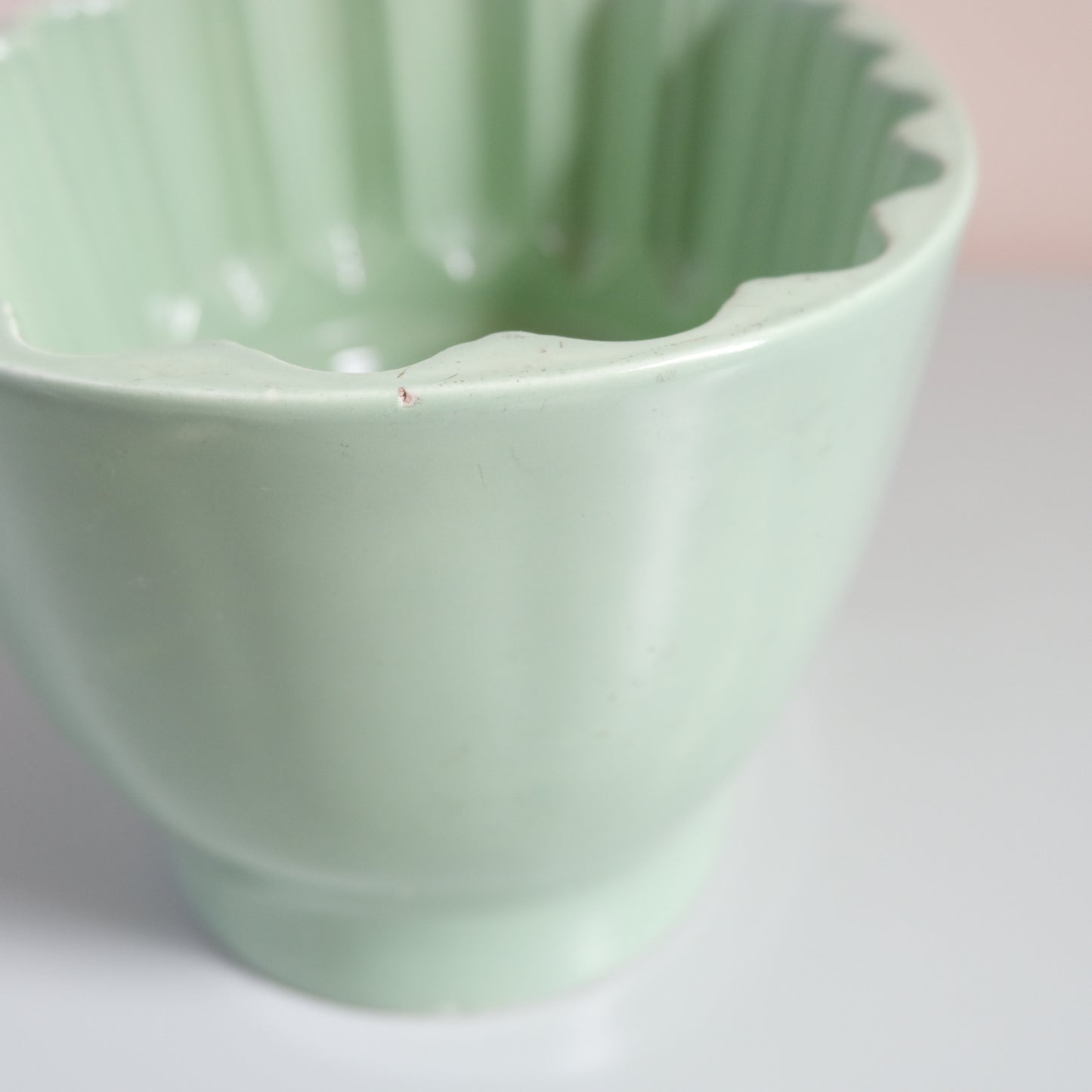 Vintage Mint Rose Pattern Jelly Mould