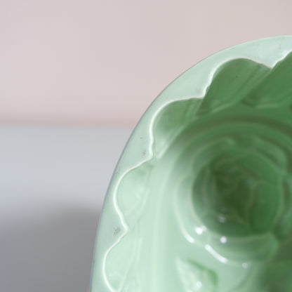 Vintage Mint Rose Pattern Jelly Mould
