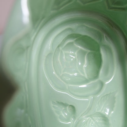 Vintage Mint Rose Pattern Jelly Mould