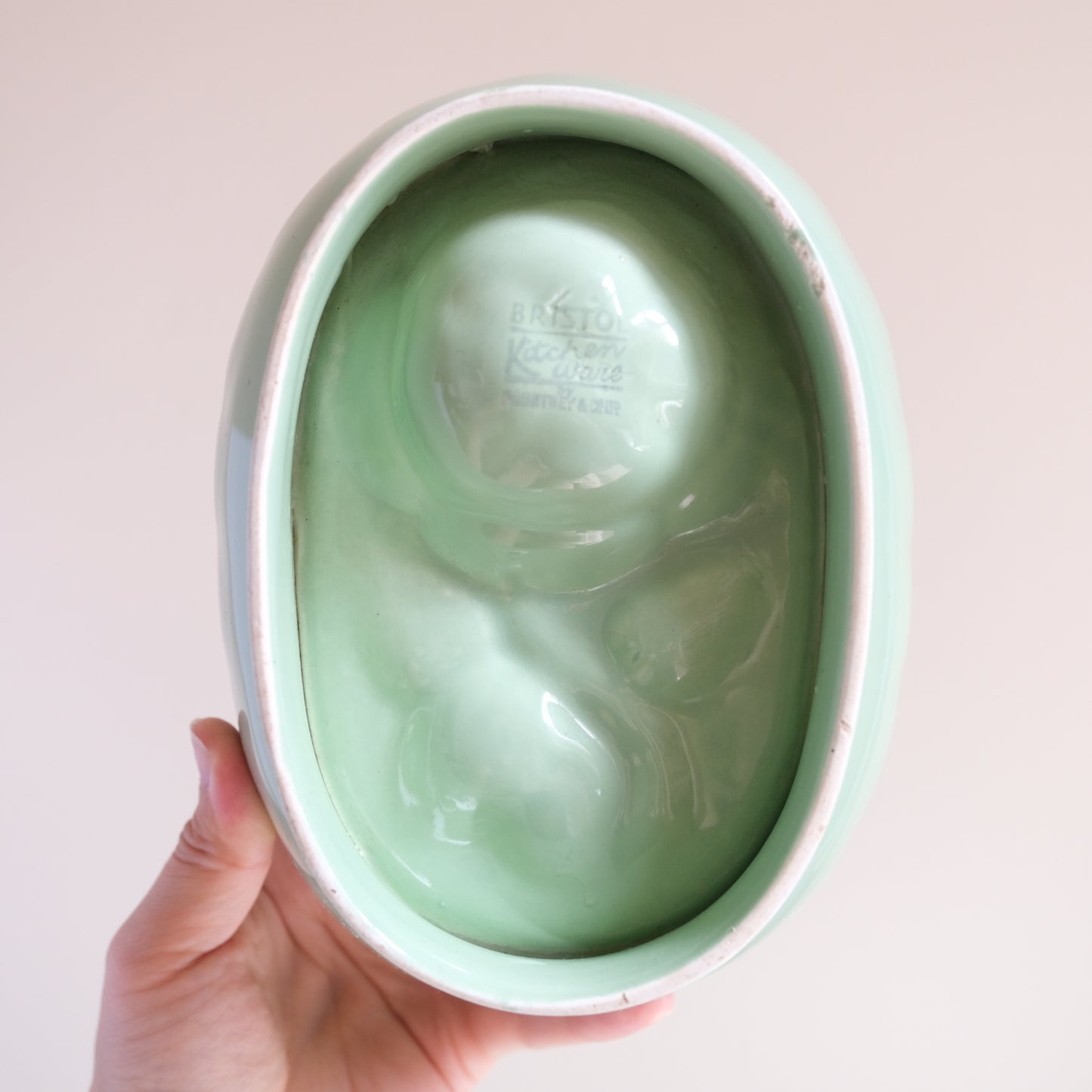 Vintage Mint Rose Pattern Jelly Mould