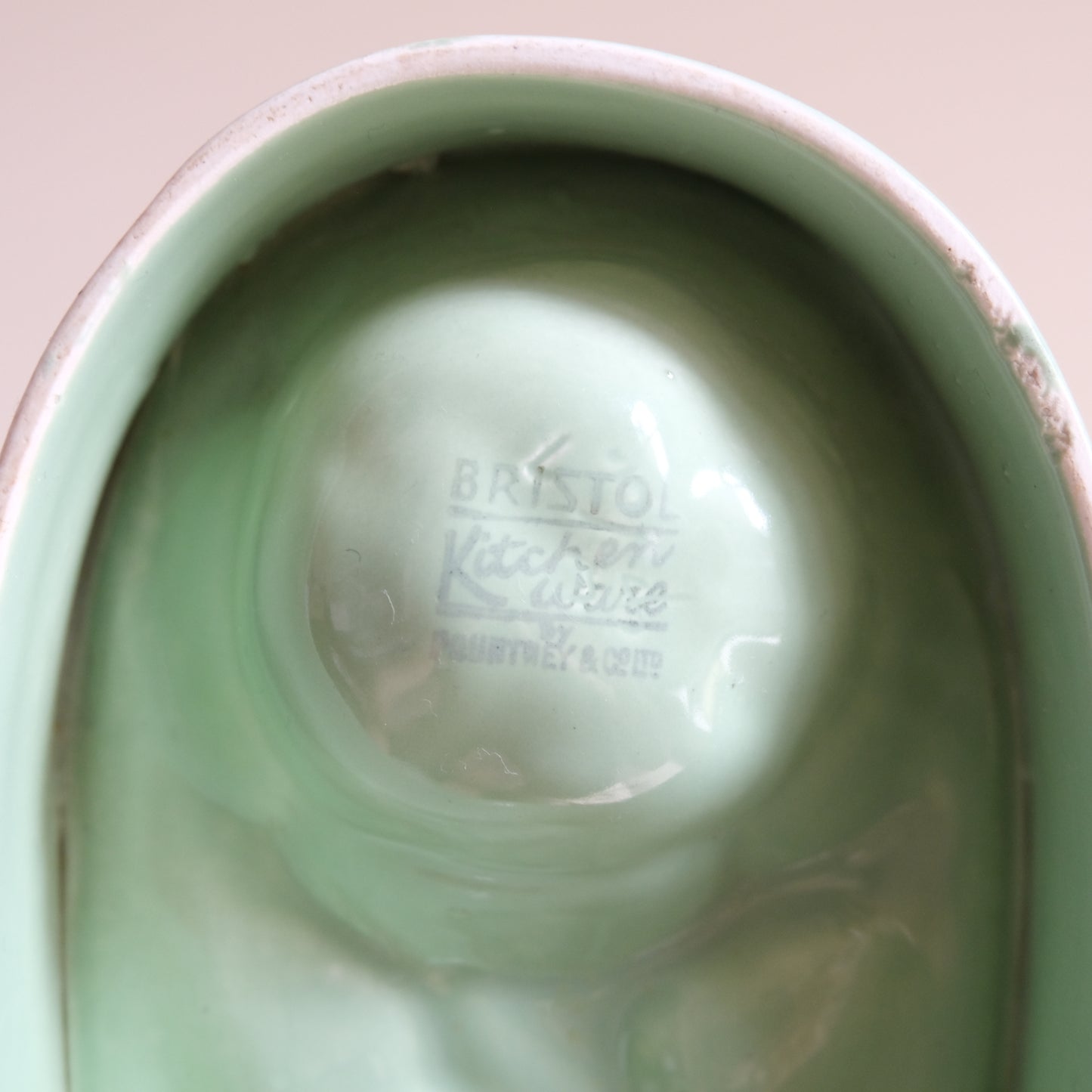Vintage Mint Rose Pattern Jelly Mould