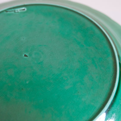Victorian Wedgwood Green Majolica Sunflower Plate